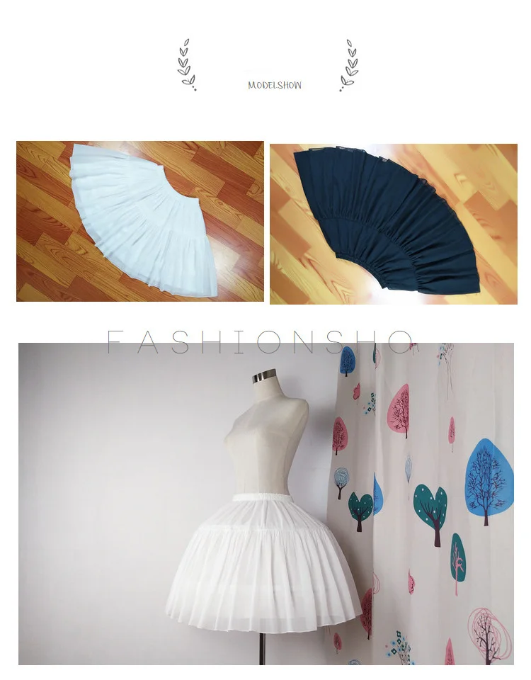 Korte Jurk Cosplay Petticoat Baljurk Onderrok Chiffon Sleepbeenderen Lolita Petticoat Ballet Rockabilly Crinoline