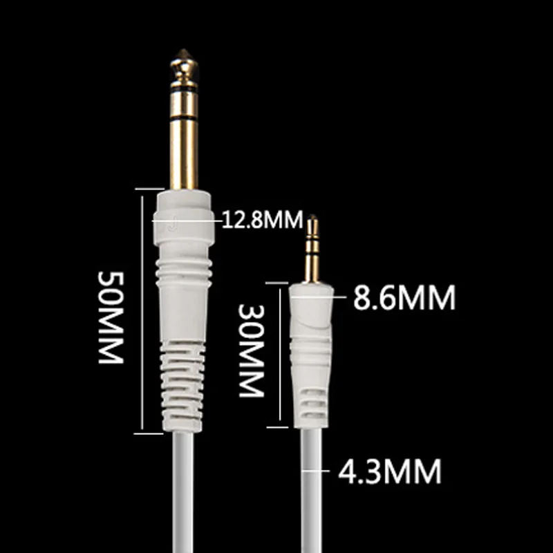 Aux 3.5mm to 6.35mm TRS TS Adapter Plug Stereo Audio Converter for Phones Computers Speakers Mixing Console