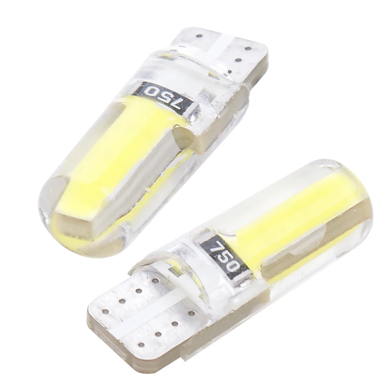 10PCS COB silica gel w5w T10 led light Car signal lights LED Clearance lights Reading light License plate light Parking lamp 12V