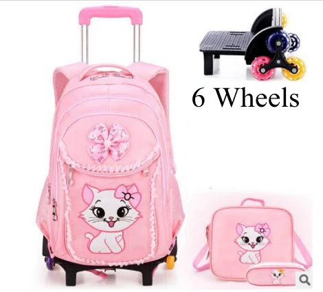 kids School backpack On wheels Children School Rolling backpacks bag for kids wheeled backpack bag for Girls school Trolley bags