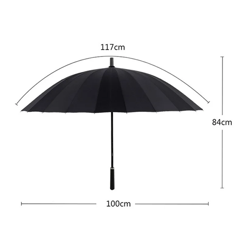 JPZYLFKZL Hot Sale Brand Rain Umbrella Men Quality 24K Strong Windproof Glassfiber Frame Long Handle Umbrella Women\'s Parapluie