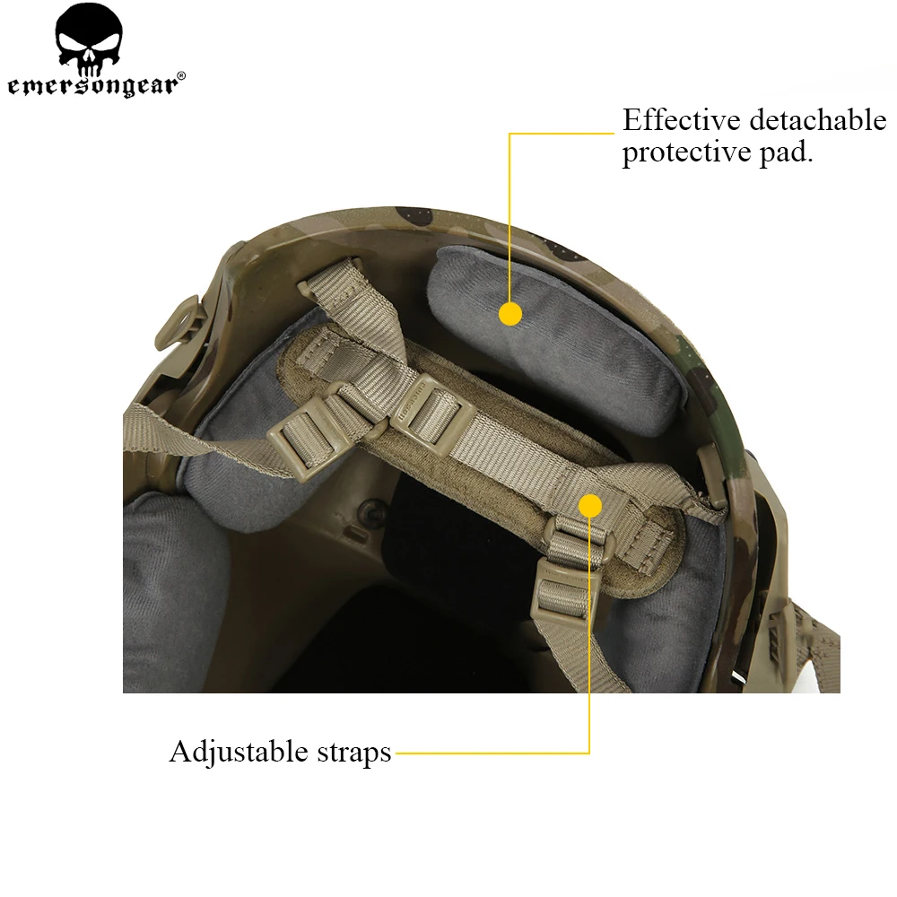 Imagem -06 - Emersongear-airsoft e Wargame Capacete Proteção Airsoft Tático Caça ao ar Livre Em9224