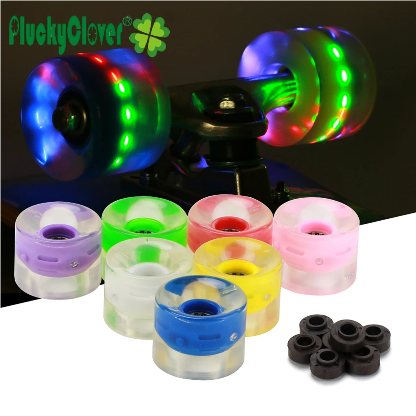 1pc piscando roda de rolo 60mm para skate penny board led luz roda dança placa 85a 60x45mm duplo balancim piscando rodas