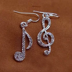 Punk 2018 Fashion New Earrings Geometric Notes Music Asymmetrical Lady Earrings Wholesale Gift Sales Wedding Earrings