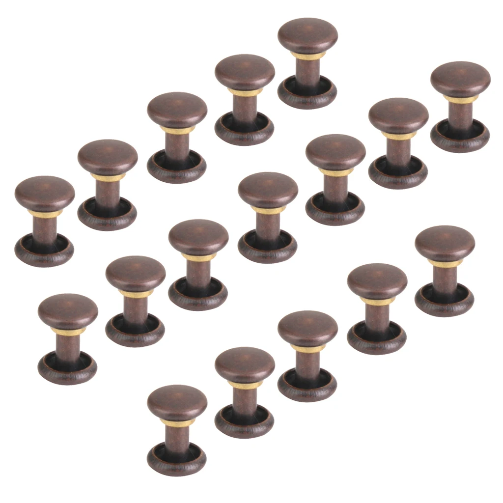 New Hot DIY Jeans Copper Dual Head Craft Rivets 6 x 7mm Pack of 50Pcs Brass Rock Band Clothes Toys Garments Sewing Accessor Gift