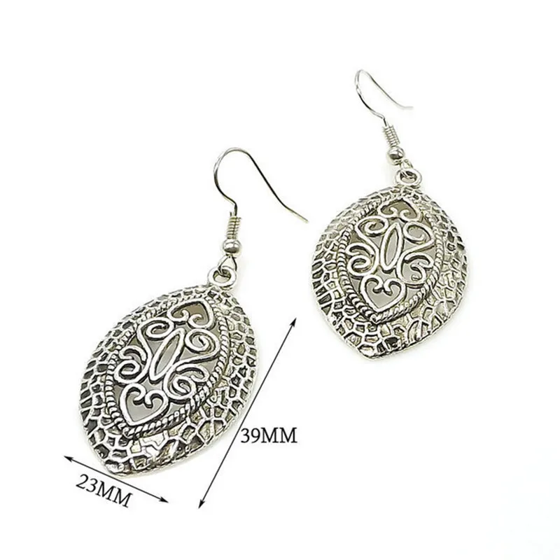 Ahmed Vintage Classic Tibetan Silver Leaves 2018 Earrings Fashion Bohemia Ethnic Drop Dangle Earring Jewelry Gifts Wholesale