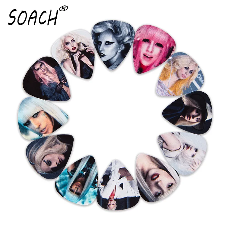 SOACH 10pcs 3 kinds of thickness new guitar picks bass American pop singer pictures quality print Guitar accessories