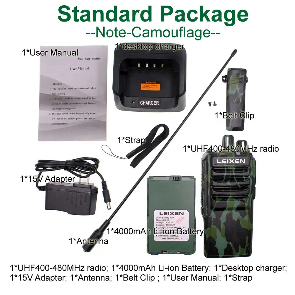 Imagem -06 - Leixen-rádio Bidirecional de Longa Distância Transceptor Uhf Rádio Amador 400480mhz Bateria 4000mah 20w