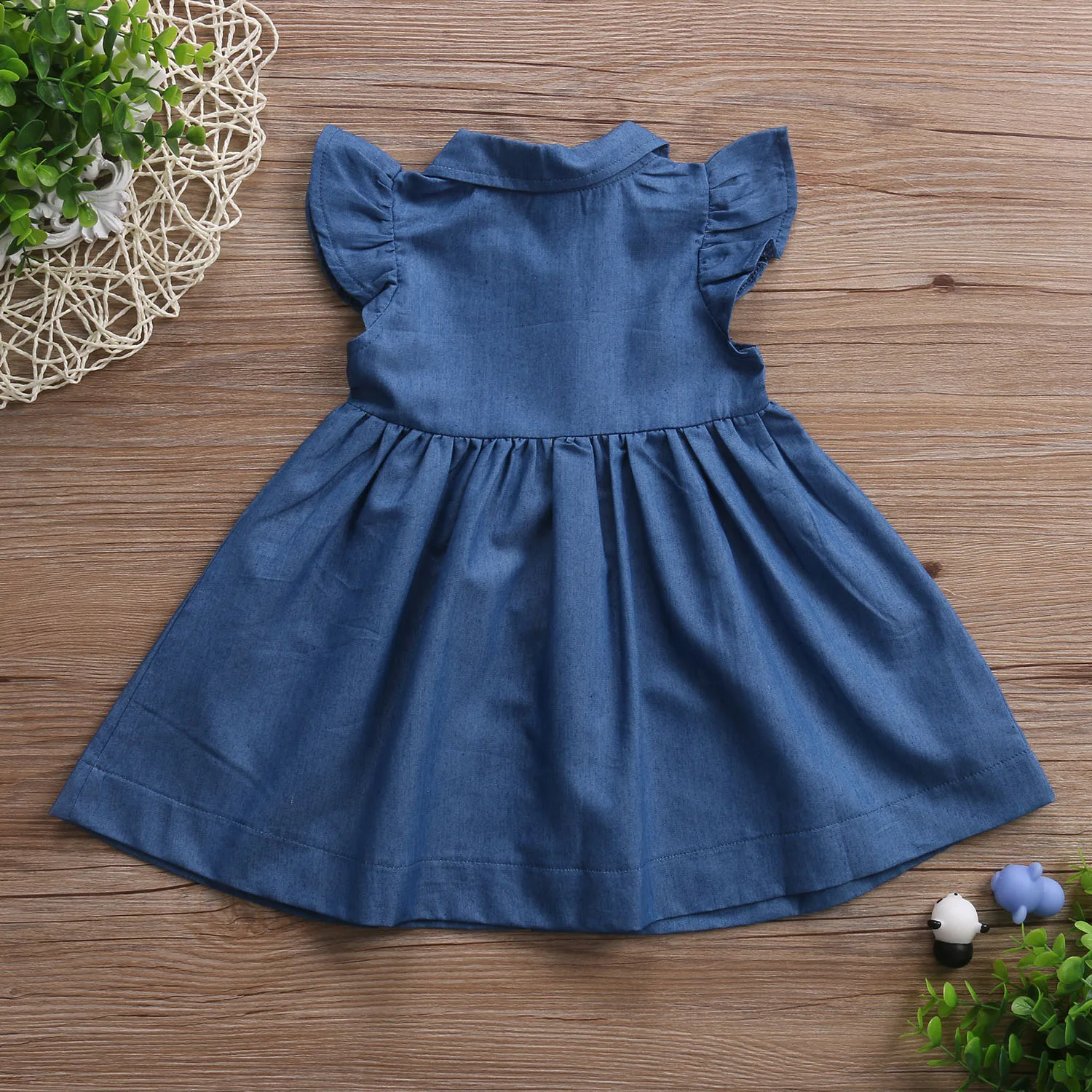 1-6Y Toddler Baby Girl Cute Princess Summer Dress Kids Jeans Denim Sundress Party Beach Sleeveless Dresses Clothes Outfits