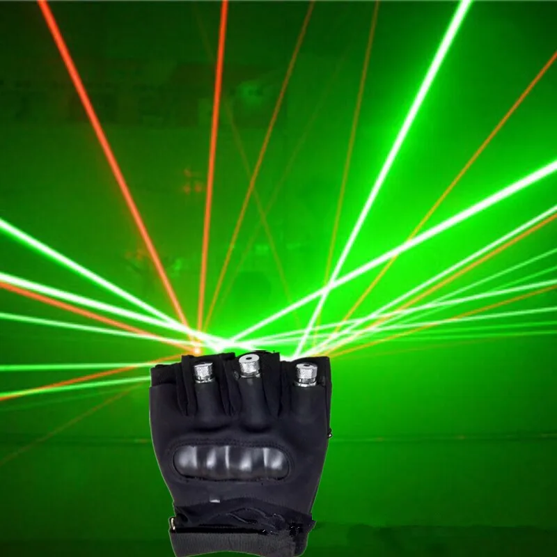 Super Bright Disco Red/Green Laser Glove With 3 Pcs Lasers 2 Pcs Red + 1Pcs Green  For DJ Bar Club Party Stage Show Laser Gloves