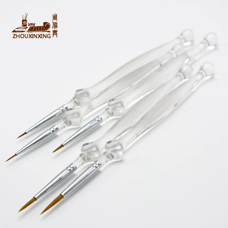 6pcs set weasel hair Polygonal diamond, rhombus Organic pole Acrylic rod Hook line pen ceramics Lines brush Drawing supplies