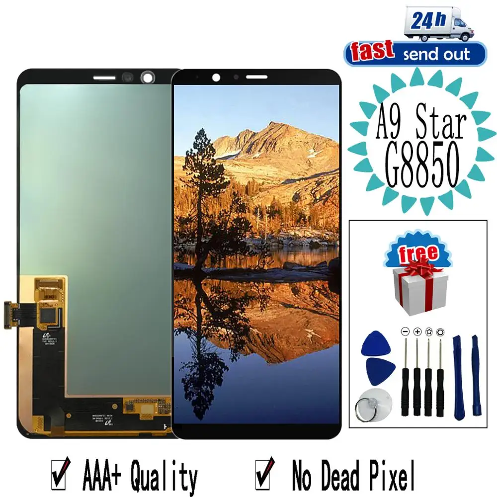 

AMOLED G8850 LCD For SAMSUNG GALAXY A9 Star G8850 LCD Display Touch Screen Tested Digitizer Assembly For SAMSUNG G8850