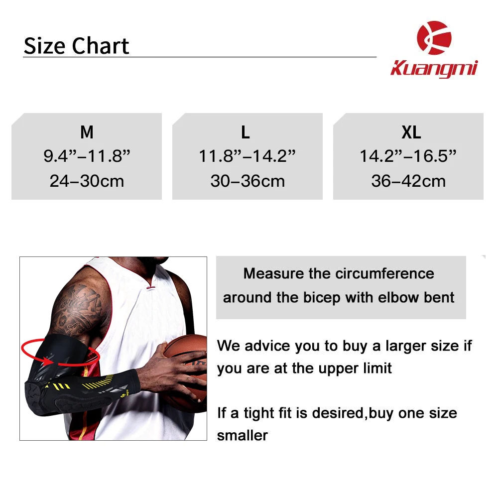 Kuangmi 1 pc Gym Sport Basketball Elbow Protector Shooting Anti-collision Arm Sleeve Warmer Breathable Elbow Pad Support Safety