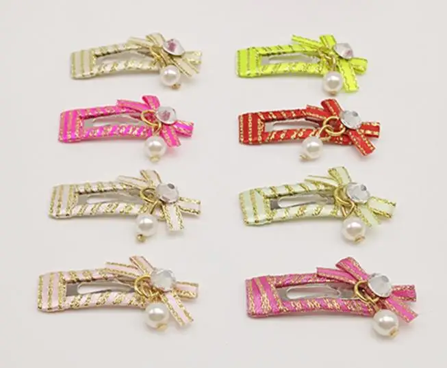 

BB square clip 3CM pearl hair clip Pets Dogs Grooming Pet Hair Accessories for Dog Cat Handmade headdress Hairpin