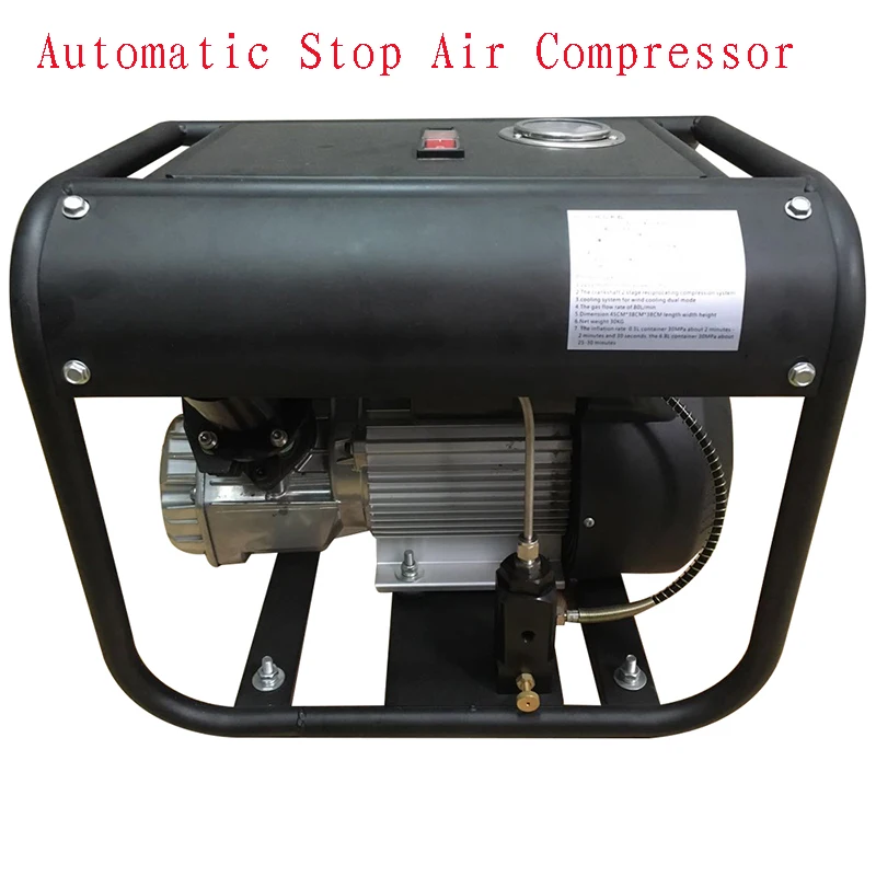 

110V 300bar Automatic Stop High Pressure Portable 4500psi Electric Air Compressor Pump With Air Filter