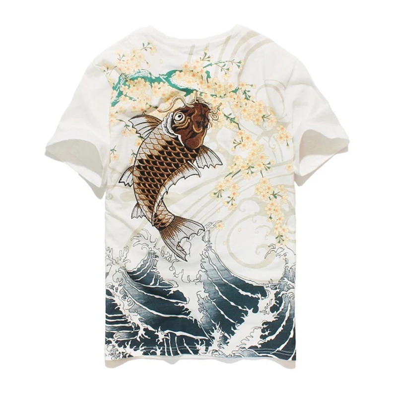 Supzoom New Arrival O-neck Floral T Shirt Men Hip Hop Tshirt Original Summer Heavy Embroidery Carp Loose Man Cotton Short