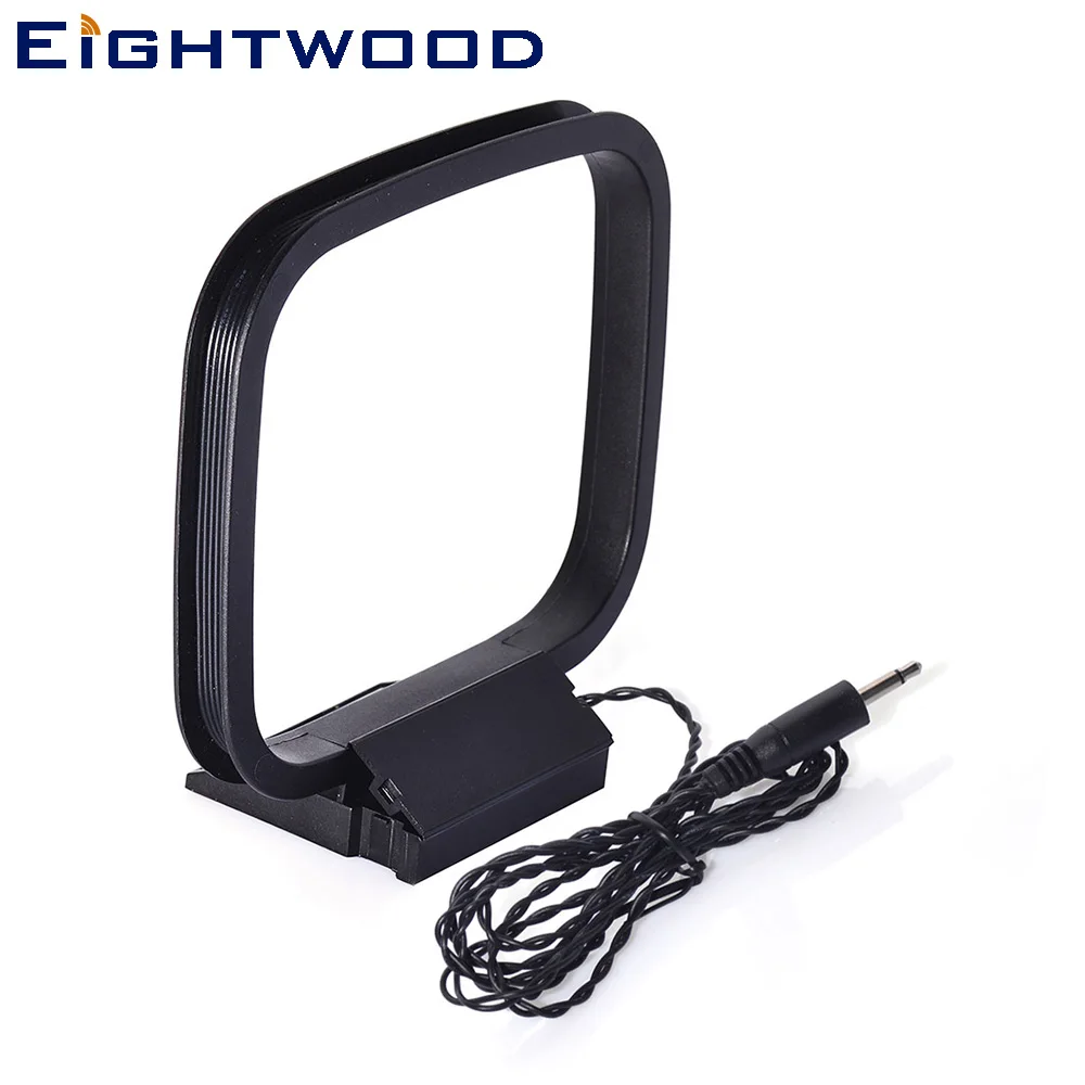 Eightwood Mini AM Loop Antenna Aerial Universal 3.5mm 2 Pole Connector for Radio Audio Amplifier Home System Receiver System