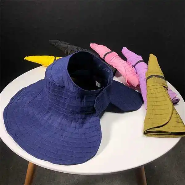 2019summer parent-child sun hat women wild anti-UV ride folding sun hat empty top cap wide side sun hat girl beach hat wholesale