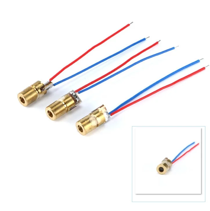 20pcs 650nm 6mm 3V 5mW Laser Dot Diode Module Red Copper Head