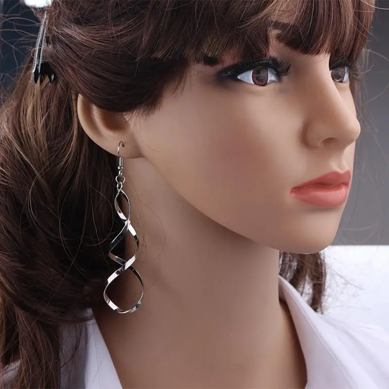 Geometric Earrings for Women Gold Silver Spiral Earrings Hiphop Rock Punk Party Jewelry Statement Earring 2019 Fashion Elegant