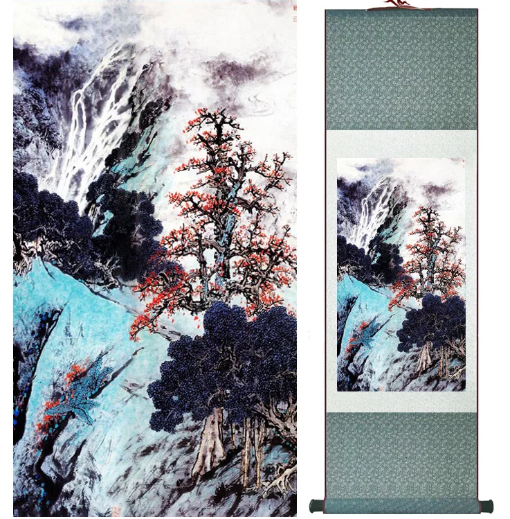 

landscape painting Home Office Decoration Chinese scroll painting mountain and River paintingPrinted painting042403