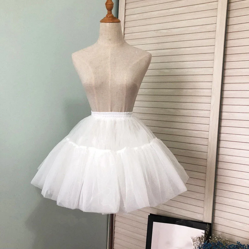 Lolita Cosplay Organza Ball Gown Short Petticoat Short Dress Petticoat Ballet Tutu Skirt Rockabilly Crinoline