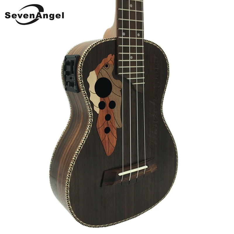 

23/26 inch Concert/Tenor Electric Acoustic Ukulele Grape Sound Hole 4 Strings Hawaiian Guitar Rosewood ukelele with Pickup EQ