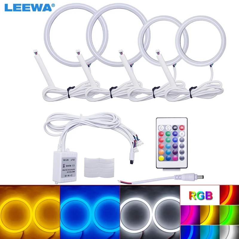 

LEEWA 2X72mm 2X100mm Car Auto Halo Rings Cotton Lights SMD LED Angel Eyes for ROEWE 550 Car Styling White/Blue/Yellow/RGB #1217