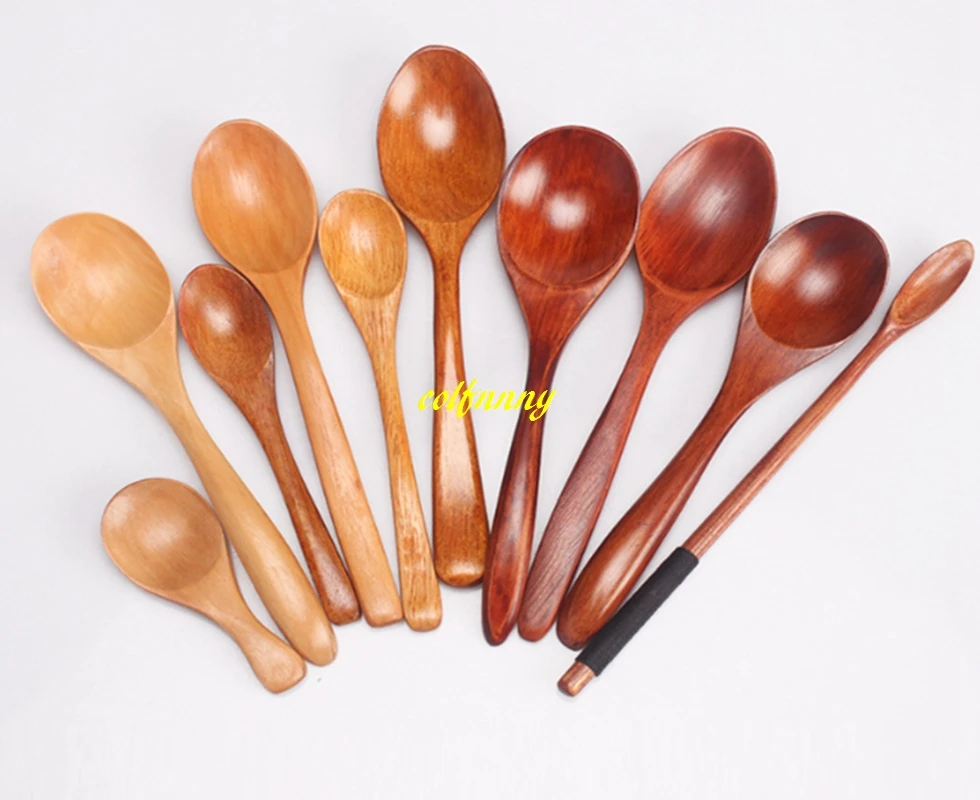 

500pcs/lot 11 styles Wooden Spoons Tea Coffee Dessert Japanese Style Catering Spoon Wood Spoon Can Customize Logo