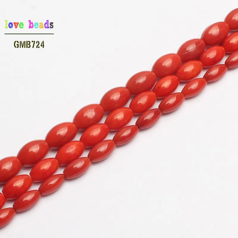 Natural Red Coral Rice Shape Beads for Jewelry Making Beaded Bracelet DIY Jewelry 15