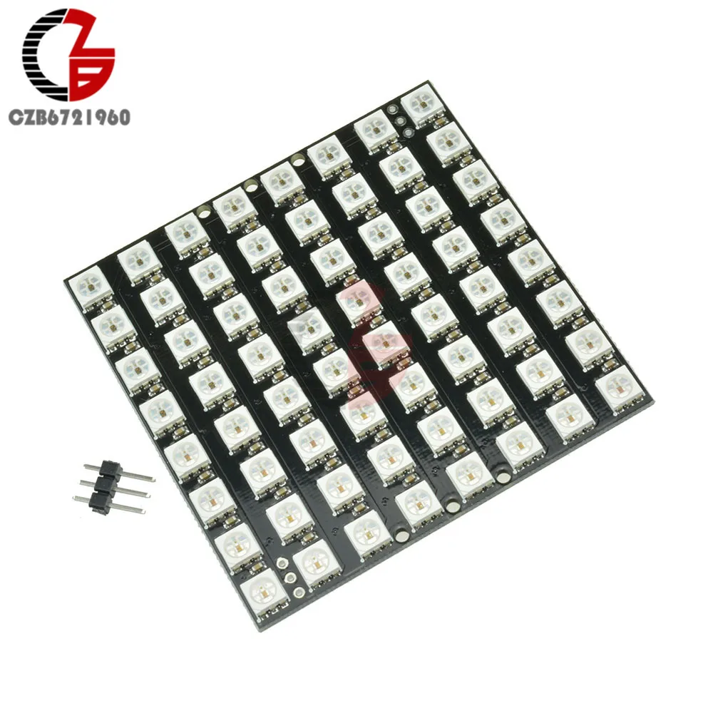 WS2812 8x8 64 Bit Matrix 5050 LED RGB Full-Color Black Board for Arduino