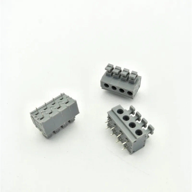 10Pcs KF235 5.0mm Pitch Straight PCB Board Screwless Spring Terminal Blocks 2P 3P 4P Positions Terminal connector 250V 10A
