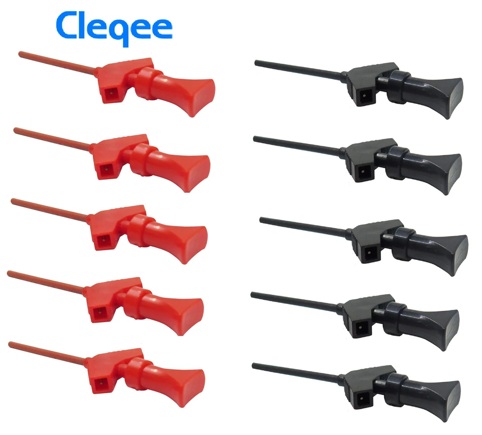 Cleqee P5003 10Pcs mini grabber SMD IC test hook clip jumper probe Logic Analyzer accessori di prova
