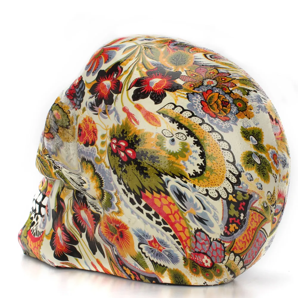 Dropshipping New Creative Skull Resin Statues Color Flower Desk Decor Toy Birthday Gift Halloween Party Decoration