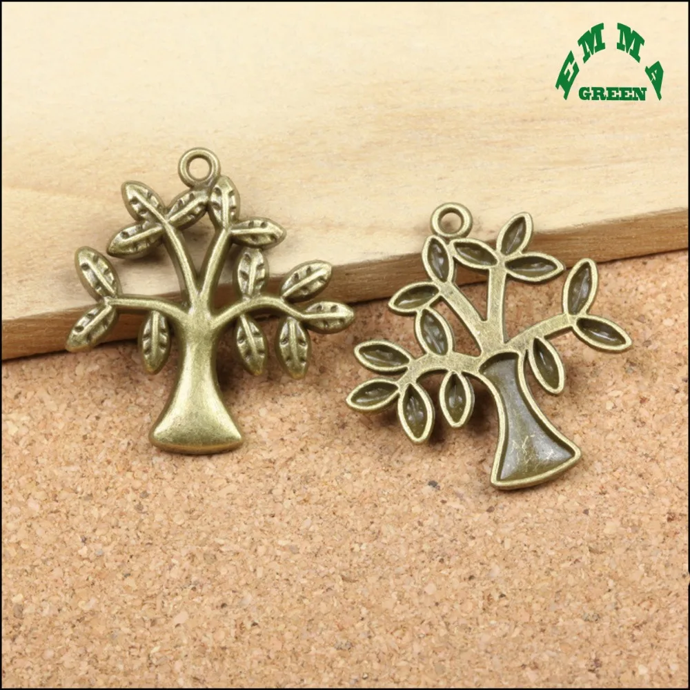 Tree Charm Various Life Tree Charms Antique Bronze Pendant Fit Vintage Jewelry Accessories Making DIY For Bracelet Necklace