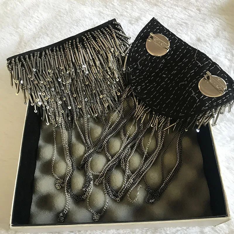 2025 kpop handmade jewelery tassel big shoulder brooch epaulet/epaulettes/escapulario blazer accessories/pin for women wholesale
