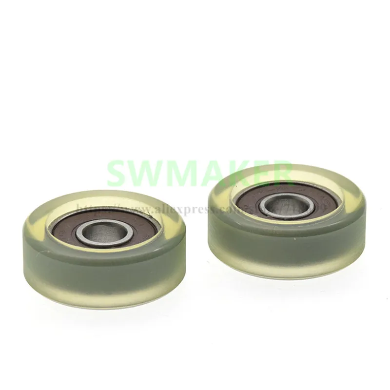 1pcs 8*30*11mm conveyor belt, polyurethane PU, 608 bearing, rubber-coated wheel, bearing pulley, elastic mute wheel