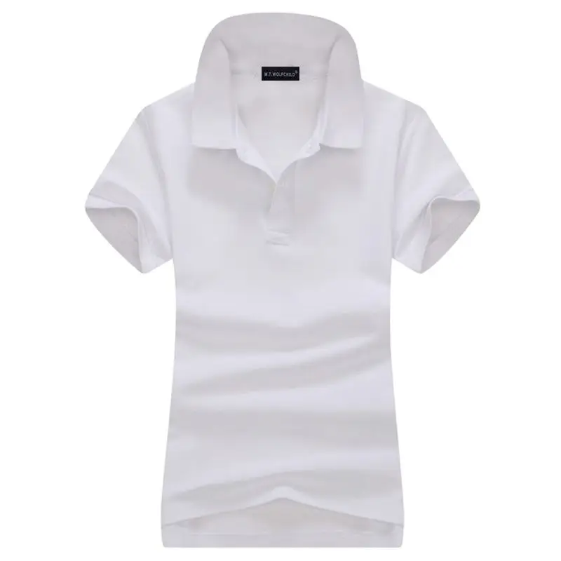 100% Cotton 2022 Summer New Womens Short Sleeve Polos Shirts Casual Solid Color Polos Femmes Fashion Lady Lapel Slim Tops