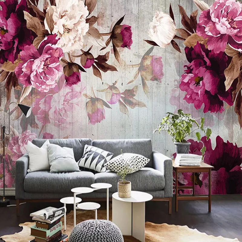 Papel tapiz Mural personalizado, flor pintada a mano romántica, papel tapiz no tejido para paredes de dormitorio, sala de estar, Fondo de TV,