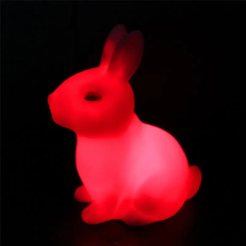 Colorful Rabbit Night Lights for Children Baby Gifts Cartoon Cute Animal Bunny Lamp Christmas Decoration Kids Birthday Gift