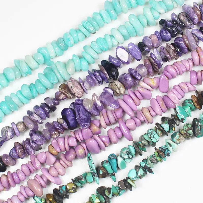 Natural2-8mmPhosphosiderite,Charoite,Apatite,peridot,Larimar Irregular/ freeform beads 34\