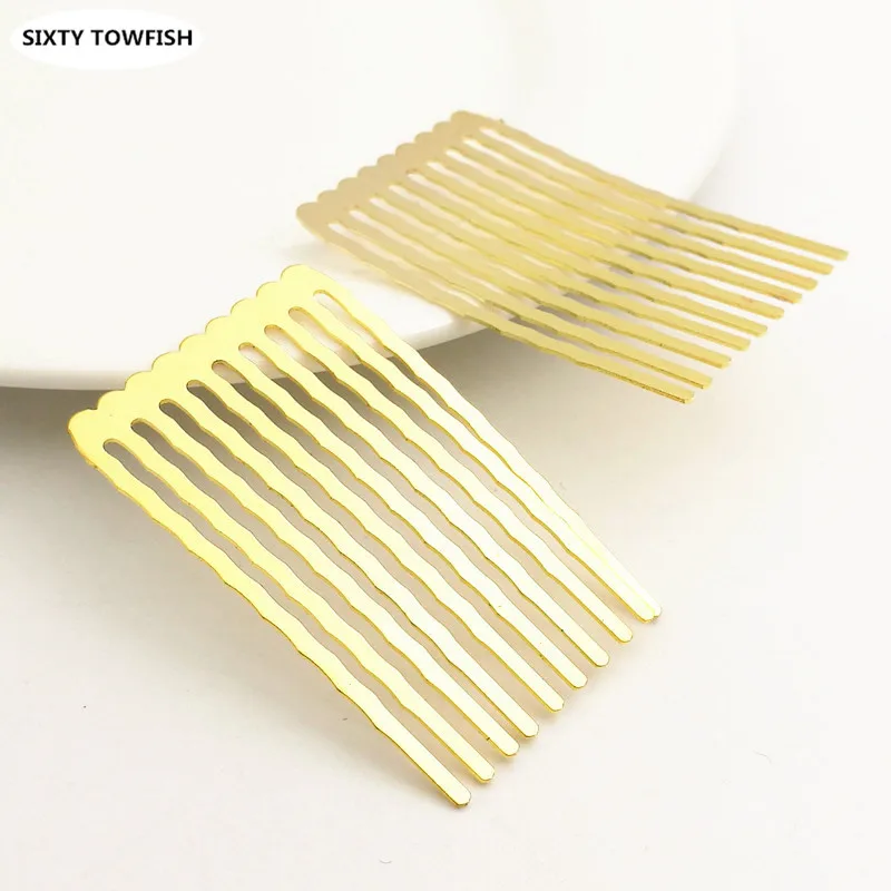 8 pieces/lot 31x49mm Metal Gold color/White K/Antique bronze Hair Combs Fashion Hairwear DIY Hair Jewelry Accessory Findings