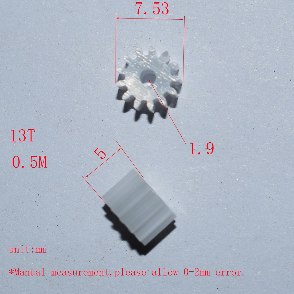 10/100pc 13T 2mm foro ingranaggio di plastica 0.5M OD 7.5mm dron rc auto aereo robot giocattoli per bambini per ragazzi fai da te accessori per bambini GP132A