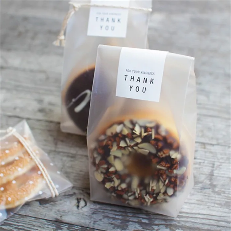 50pcs/lot  Translucent Packaging Bag Plastic Cookie Candy Gift Pouches Wrappers Cupcake  8.5x22.5cm