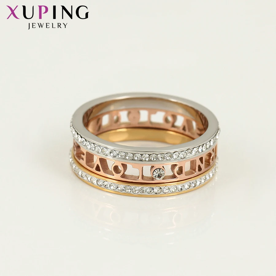 Xuping Fashion Jewelry Copper Alloy Exquisite Gift Multicolor Engagement Wedding Ring Set For Women Girl Jewellery Gifts 16166