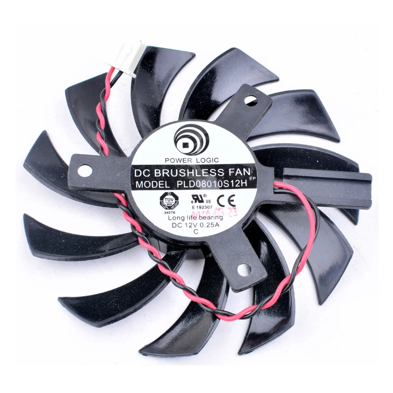 Original PLD08010S12H 12V 0.25A Gigabyte Graphics Cooling Fan Diameter 75mm Aperture 40mm