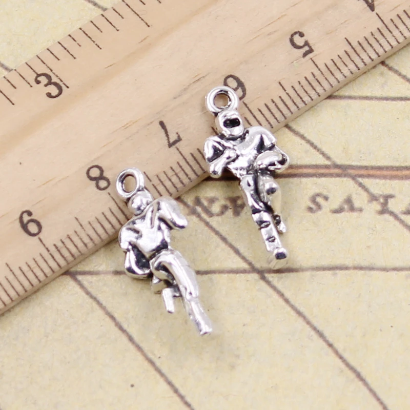 20pcs Charms Soccor Football Player 22x13mm Tibetan Silver Color Pendants Antique Jewelry Making DIY Handmade Craft