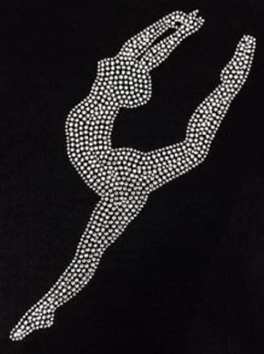 2pc/lot Dancer gymnast Rhinestone Iron on T Shirt Design  hot fix rhinestone motif designs iron on crystal transfers design