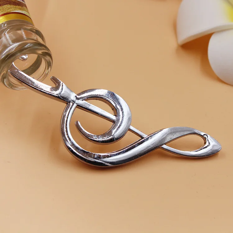 

hot sell 200pcs/lot creative design stainless steel music note design bottle opener wedding favors and gifts