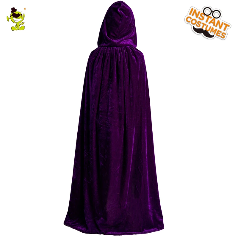 Kids Purple Hooded Cape Fancy Dress Long Velvet Cloak Wizard Cape Cosplay  Halloween Party for Girls Princess Cloak Costumes image 4